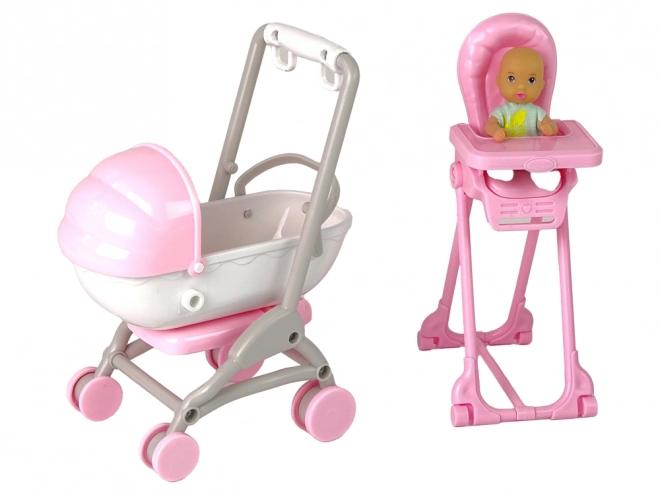 Puppen-Set Mama mit Kind Kinderzimmer Zubehör