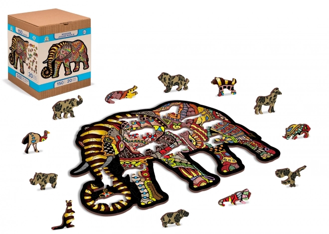 Holzpuzzle Magischer Elefant von WOODEN CITY