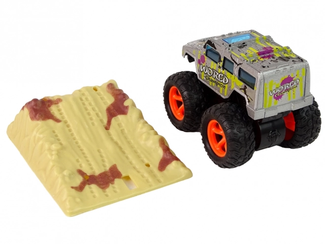 Monster Truck Spielzeugauto mit Rückziehantrieb und Sprungrampe