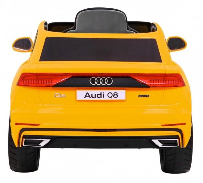 Audi Q8 Kinderwagen Gelb + Fernbedienung + EVA + Langsamer Start + MP3 USB + LED-Leuchte