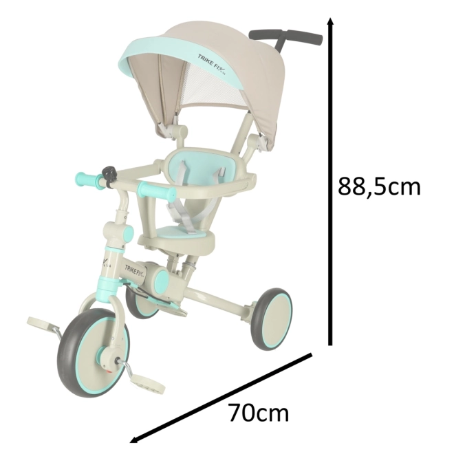 Multifunktionales Dreirad Trike Fix V4 Gelb-Schwarz mit Dach