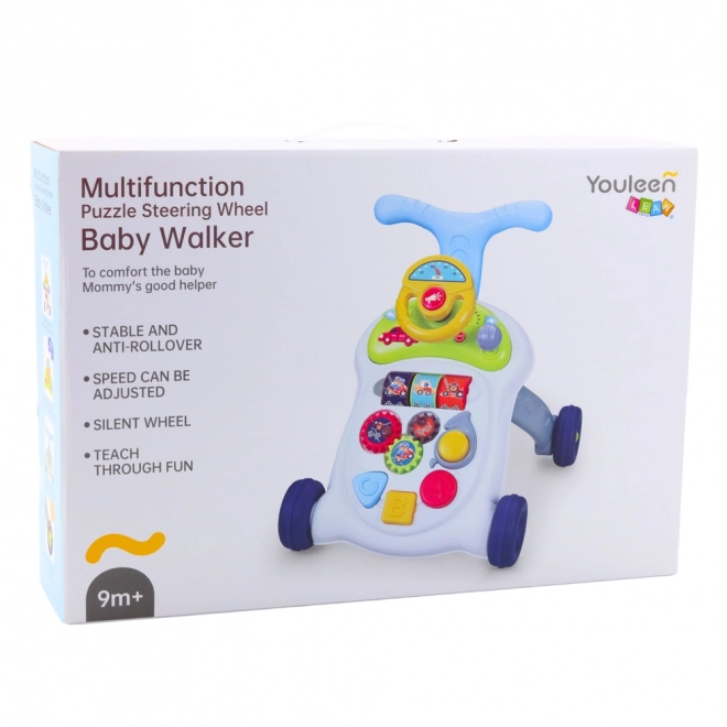 Interaktiver Gehwagen Baby-Pusher mit Lenkrad und Lichtern