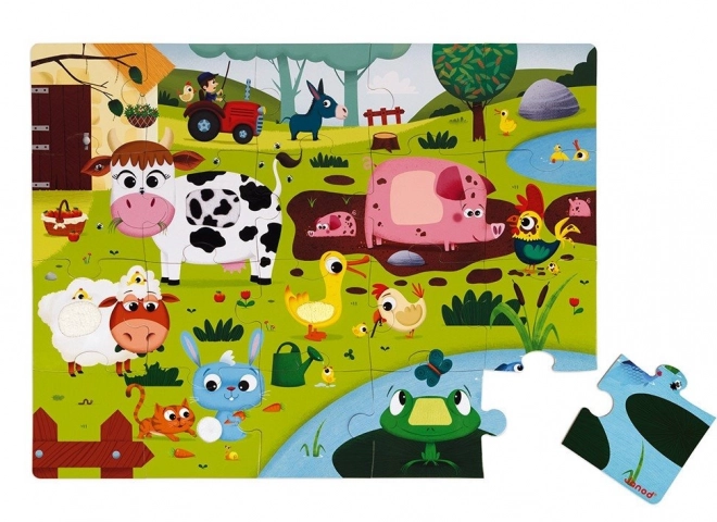 Haptisches Puzzle Tiere auf dem Bauernhof von Janod