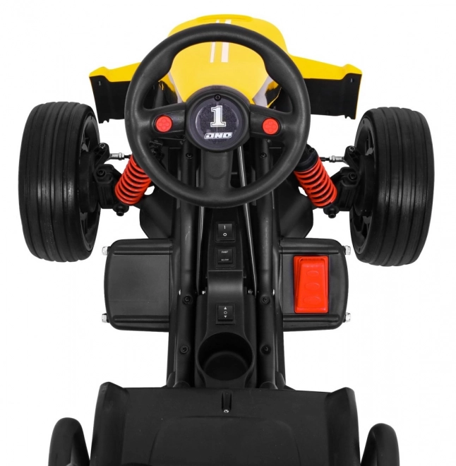 Kinder Gokart mit Akku Bolid XR-1 Gelb + verstellbarer Lenker + geformter Sitz