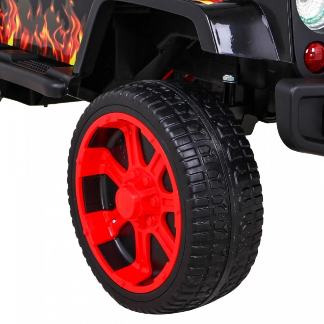 Geländewagen Raptor Drifter Flames + Fernbedienung + Antrieb 4x4 + Stauraum + Langsamer Start + MP3 LED
