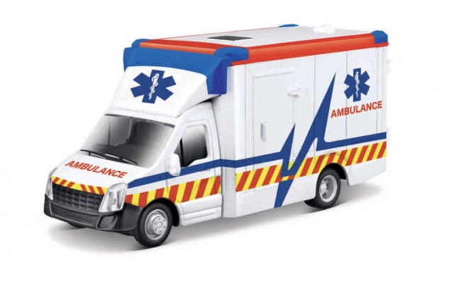 Ambulanz mit Trage im Maßstab 1:43 von Bburago