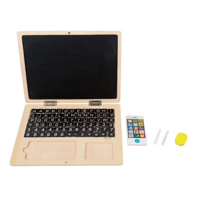 Kleiner Fuß Holzspielzeug Magnetischer Laptop