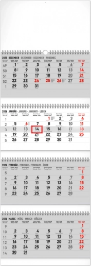 Wandkalender 4-monatig klappbar 2026