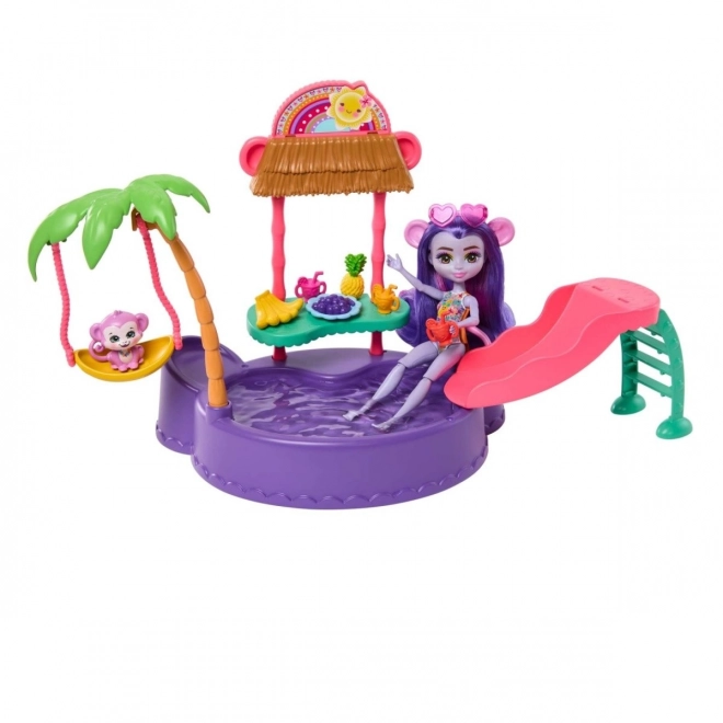 Tropisches Schwimmbad Set mit Enchantimals Puppe