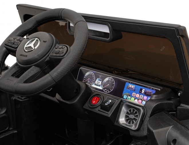 Mercedes AMG G63 für Kinder schwarz + Fernbedienung + MP3 LED + langsamer Start + EVA + Gurte