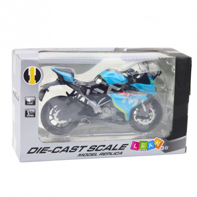 Sportmotorrad Metallblau 1:12