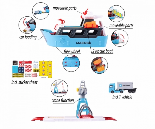 Majorette: Maersk Spielset mit Fahrzeug