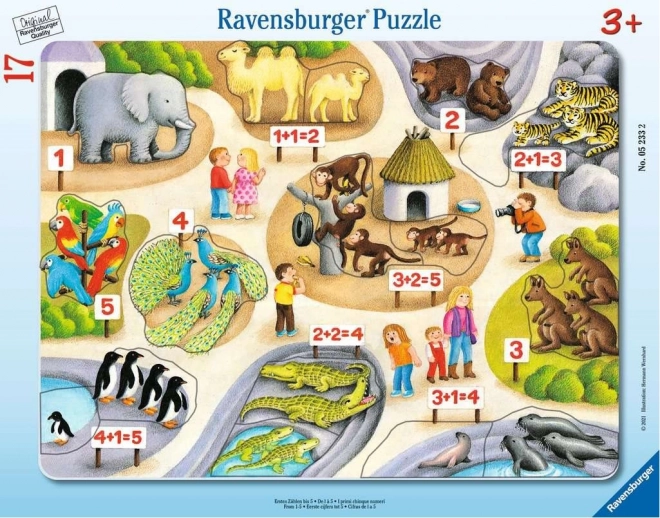 Ravensburger Puzzle Erste Zahlen bis 5 im Zoo