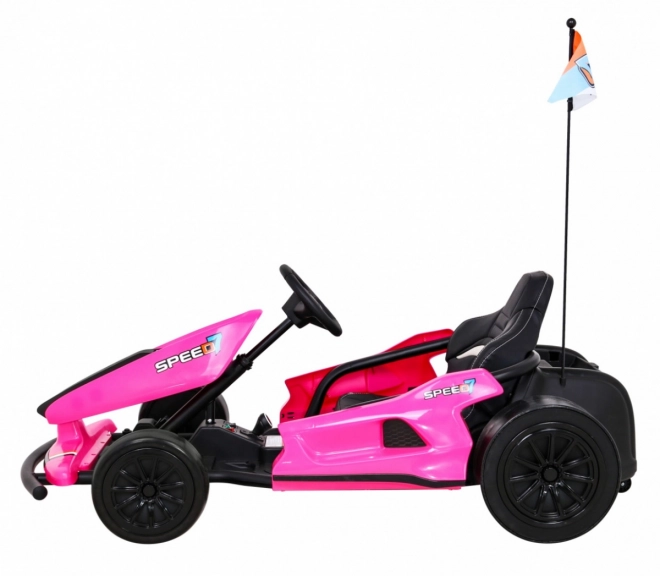 Speed 7 Drift King batteriebetriebenes Kart für Kinder Rosa + Driftfunktion + Sportsitz + 2 Geschwindigkeiten + EVA