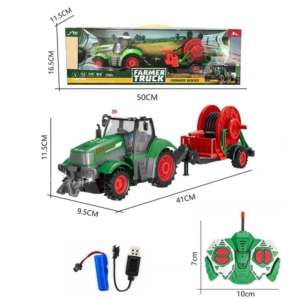 Ferngesteuerter Traktor mit Bewässerungsschlauch