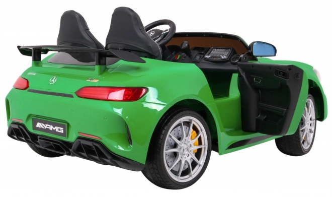 Mercedes-Benz GT R pro Kinder lackiert grün + 4x4 + Lüftungsöffnung + Fernbedienung + EVA + MP3 LED