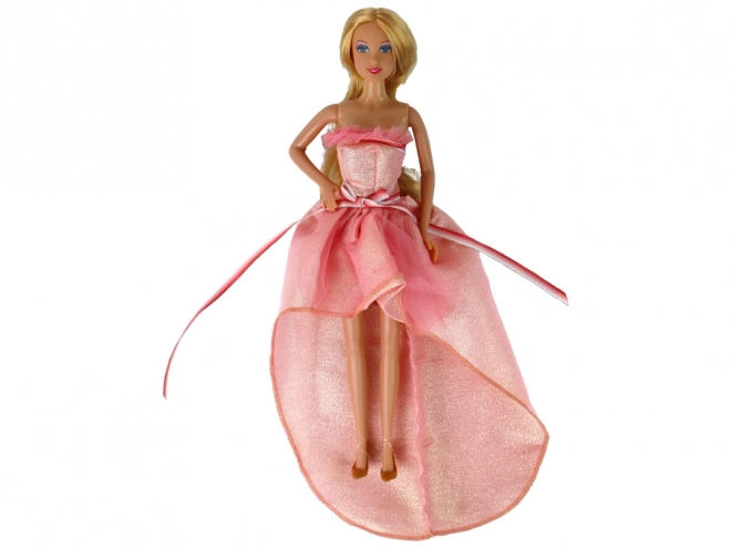 Puppe für Kinder Lange blonde Haare Kleiderschrank Schuhe Kleider Zubehör Rosa