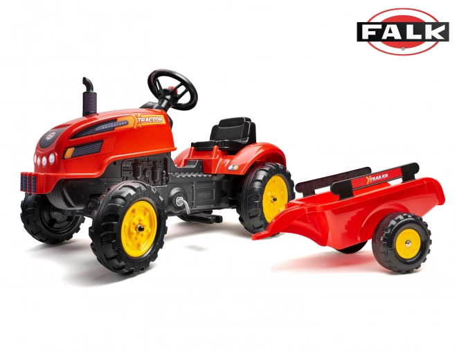 Falk X-Tractor Kinder Trettraktor mit Anhänger und Motorhaube