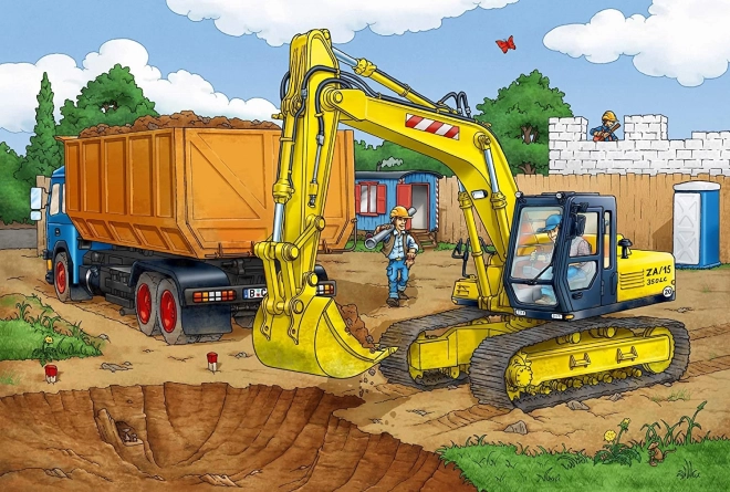 Schmidt Puzzle mit Bagger und SIKU Modell