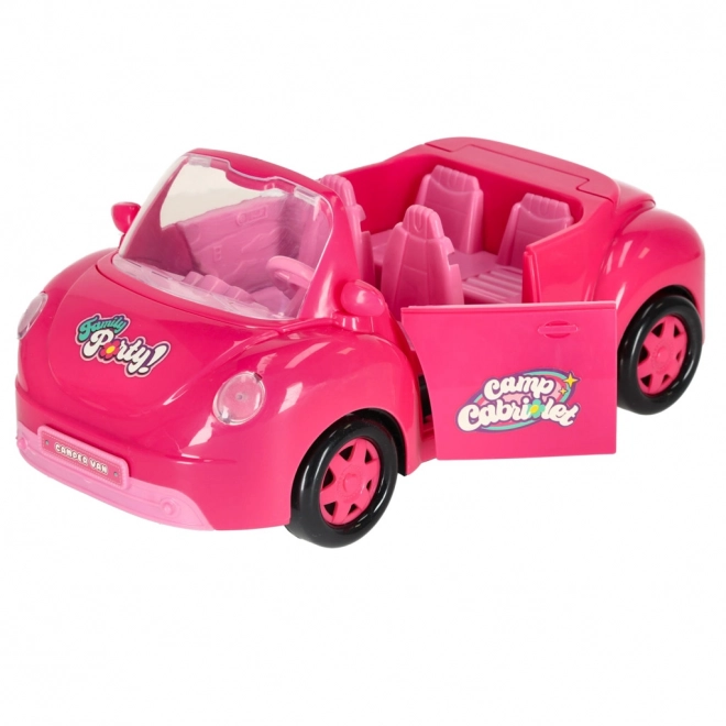 Puppen Cabrio Auto mit Picknickset und Hund - Pink
