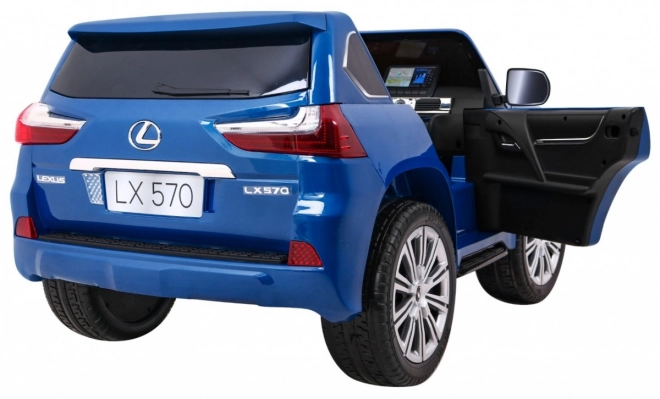 Lexus LX570 Bemaltes Auto für 2 Kinder Blau + Fernbedienung + EVA-Räder + Radio mit LED MP3