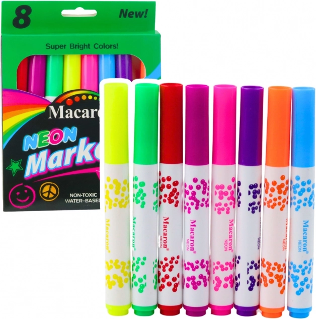 Set aus Neon-Markern mit Wasserbasis-Tinte 8 Stk.