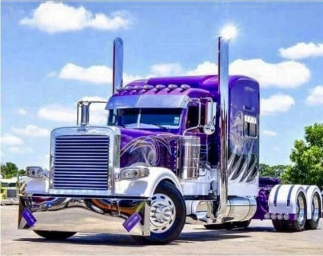 Diamantmalerei LKW in Violett