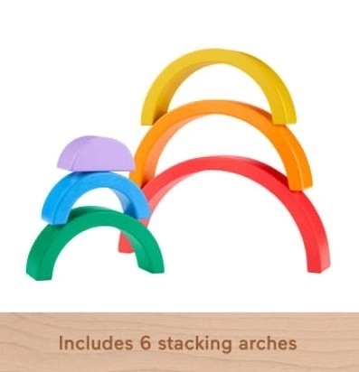 Holz-Regenbogen-Stapelspiel für Kinder von Fisher-Price