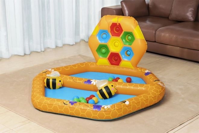 Aufblasbarer Kinderspielpool Bienen mit Sortierspiel und Bällen