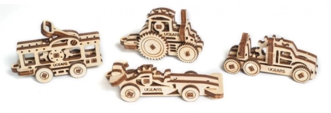 Ugears 3D Holzmechanik Puzzle Mechanische Anhänger Fahrzeuge