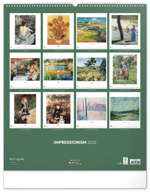 Notique Wandkalender Impressionismus 2025