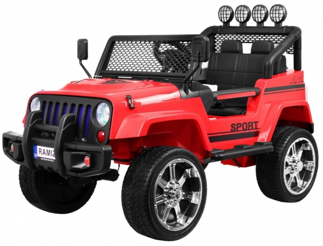 Geländewagen Raptor Drifter Rot + Fernbedienung + Antrieb 4x4 + Stauraum + Langsamer Start + MP3 LED Diode