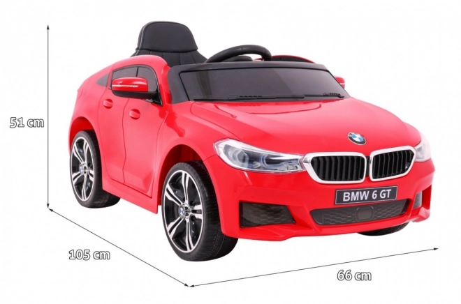 BMW 6 GT Auto mit Batterie rot + Fernsteuerung + langsamer Start + EVA + Gurte + LED MP3
