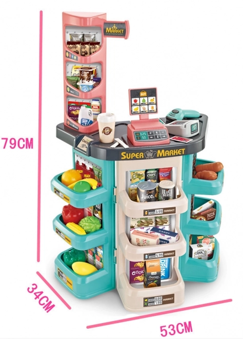 Supermarkt Spielset mit Einkaufswagen und Kasse von Woopie