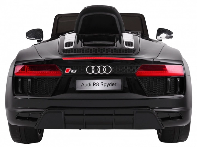 Audi R8 Spyder Akku-Lackierung Schwarz + Fernbedienung + EVA + Langsamer Start + MP3-Radio + LED-Diode