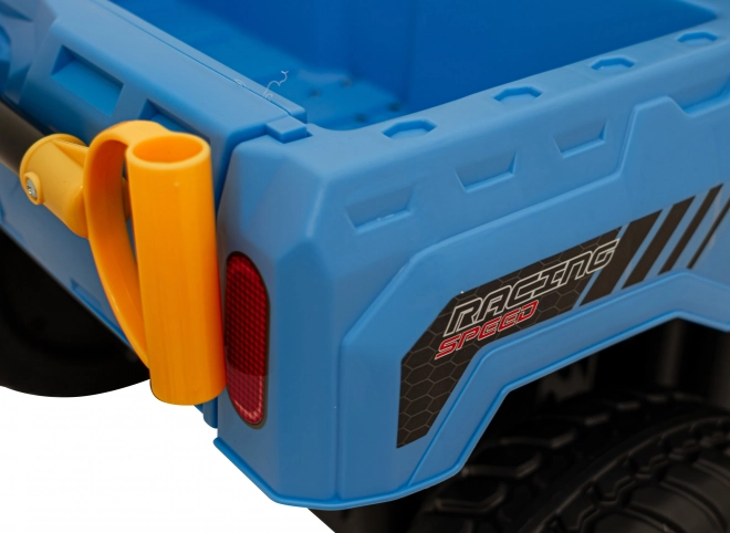 Kinderauto Pick-Up Speed 900 Blau + Allradantrieb + bewegliche Schaufel + Gepäckträger + Fernbedienung + Schaufel + LED Audio