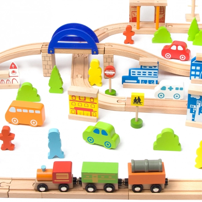Holzeisenbahn Spielset 110 Teile