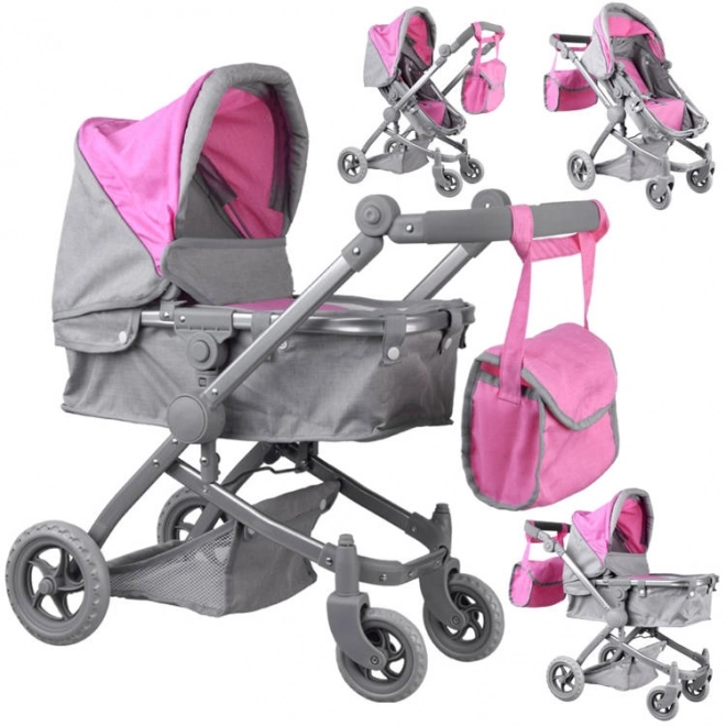 Multifunktionaler Puppenwagen 4-in-1 mit Wiege