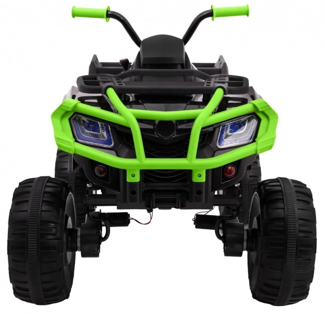 Quadro XL ATV 2,4GHz mit Batterie für Kinder schwarz/grün + Fernsteuerung + Allradantrieb 4x4 + Gepäckträger + langsame Beschleunigung + EVA + LED Audio