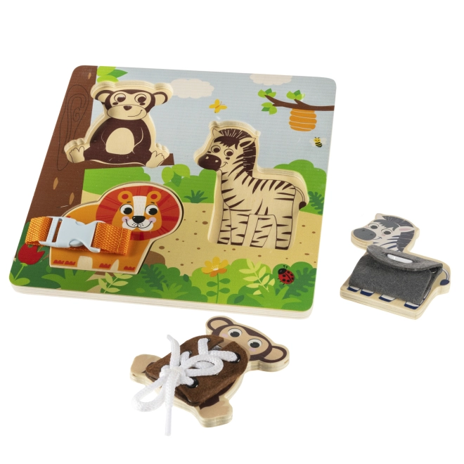 Lernen durch Spiel mit Safari-Motiv