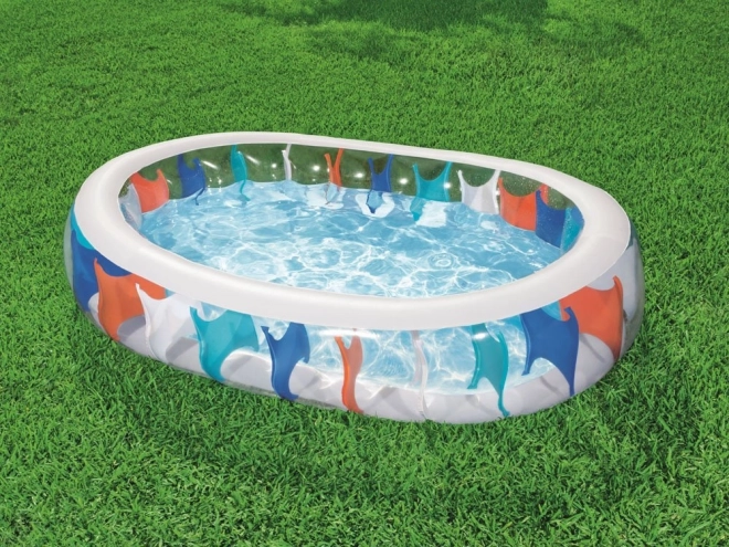 Aufblasbarer Familienpool Elipse 229x152x51cm von BESTWAY mit Reparaturflicken