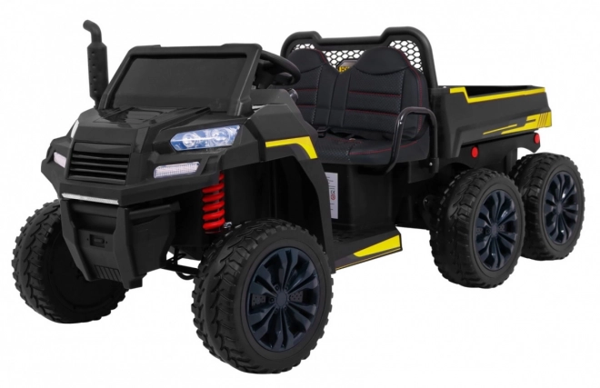 Auto Farmer Truck pro 2 Kinder Schwarz + Allradantrieb 4x4 + Fernbedienung + Kipper + Audio LED