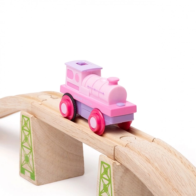 Bigjigs Rail Elektrische Lokomotive Rosa Kraftpaket