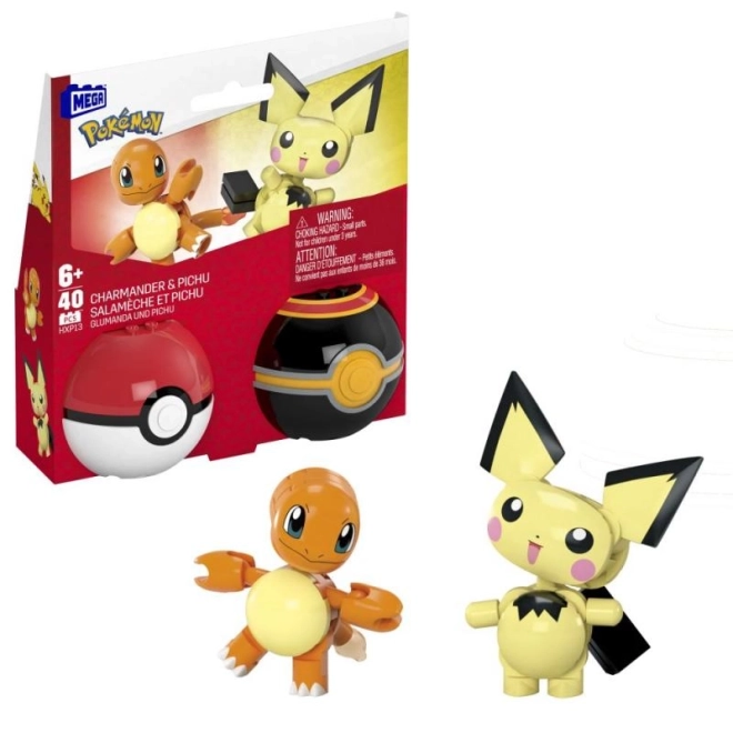 Megablok Pokémon Pokéball: Charmander und Pichu
