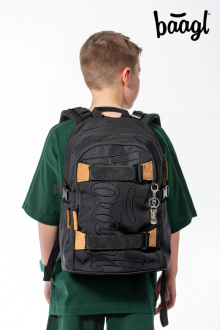 Baagl 3er Set Skate Darkness: Rucksack, Federmäppchen, Beutel