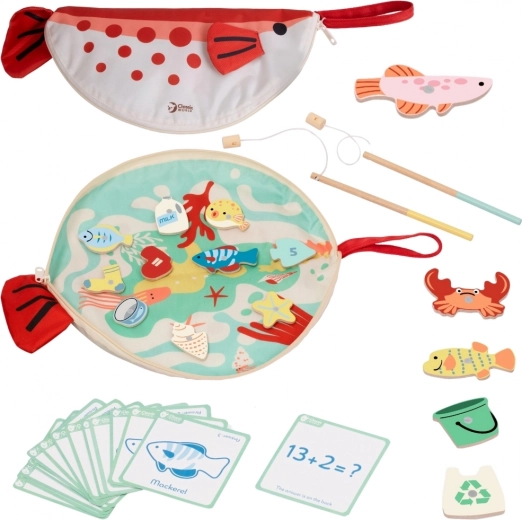 Fischförmige Matte und cleveres Verstauen