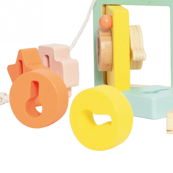 Holzpuzzle mit Türschlössern