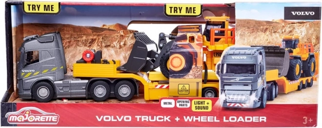 Majorette Bau-Set mit VOLVO LKW und Bagger 35 cm