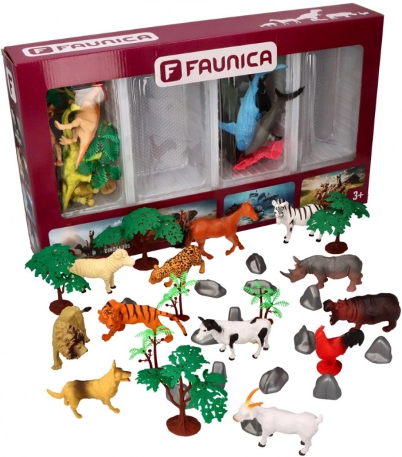 Mega Set Faunica Animal Planet: Dinosaurier, Safari, Ozean, Bauernhof