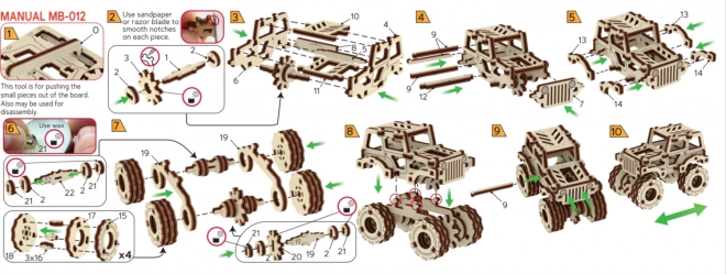 3D Holzpuzzle Superfast Monster Truck